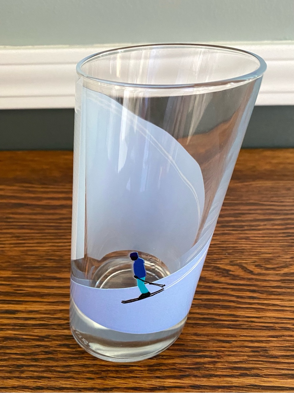 Vintage Italian Highball Cocktail Ski Glass Slanted Design Heavy Glass